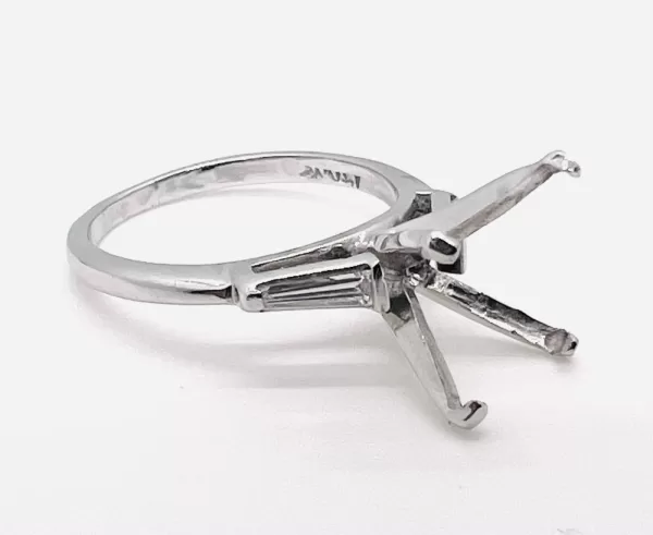 14 Karat White Gold Baguette Diamond Ring
