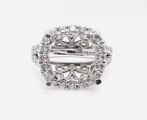 14 Karat White Gold Round Brilliant Diamond Ring