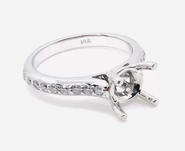 14 Karat White Gold Round Brilliant Diamond Ring D10
