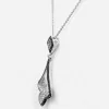 18 Karat White Gold Round Brilliant Diamond and Black Diamond Pendant with Chain