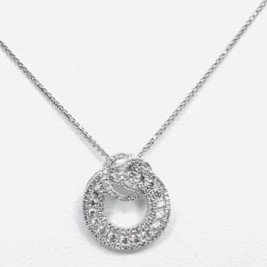 18 Karat White Gold Round Brilliant Diamond Pendant with Chain