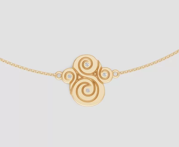 Air Element (Artsy) a 18K Gold Pendant Necklace from the "Art of Life" exclusive by Loi The Jewelry Guy.
