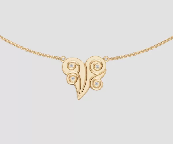 Air Element (Puff) Pendant Necklace "Art of Life" Collection 18K Gold
