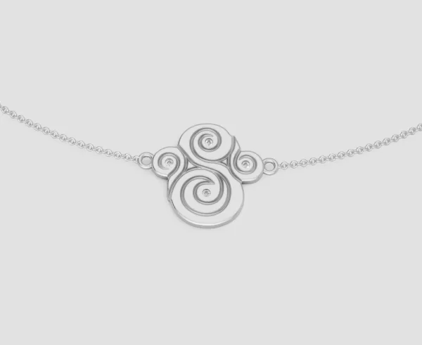 Air Element (Artsy) 18K White Gold Pendant Necklace from "Art of Life" Collection by Loi The Jewelry Guy.