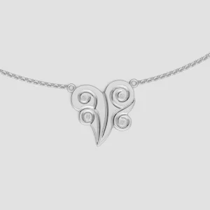 Air Element (Puff) Pendant Necklace "Art of Life" Collection 18K White Gold