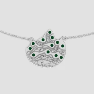 18K White Gold Pendant Necklace - Earth Element From "The Art of Life" by Loi The Jewelry Guy