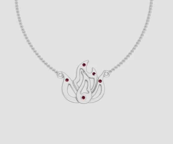 18K White Gold Pendant Necklace - Fire Element From "The Art of Life" by Loi The Jewelry Guy