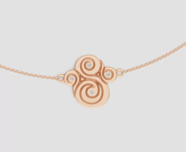 18K Rose Gold Pendant Necklace Air Element (Artsy Edition) From The Art of Life by Loi The Jewelry Guy [Front Close-up]