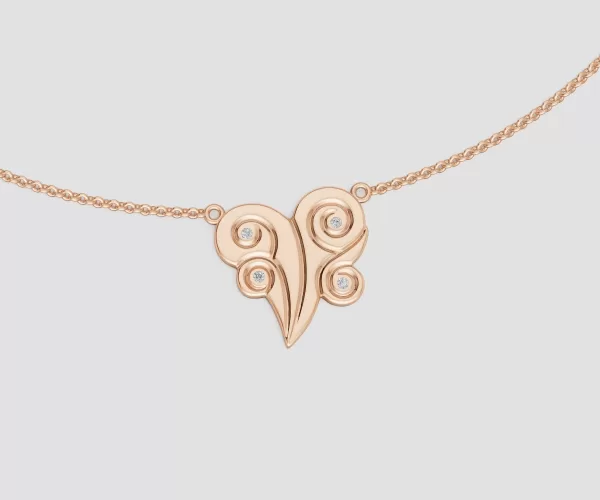 Air Element (Puff) Pendant Necklace "Art of Life" Collection 18K Rose Gold