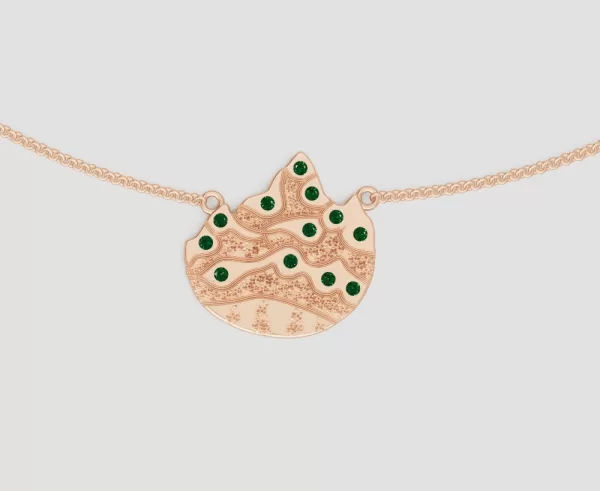 Earth Element 18K Rose Gold Pendant Necklace from "Art of Life" Collection by Loi The Jewelry Guy.