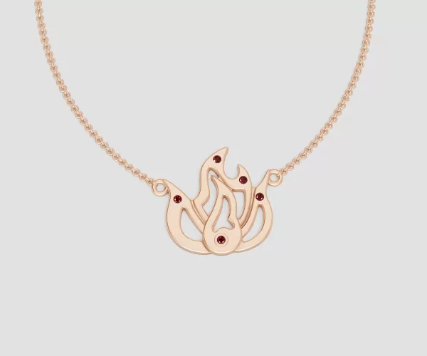 18K Rose Gold Pendant Necklace - Fire Element From "The Art of Life" by Loi The Jewelry Guy