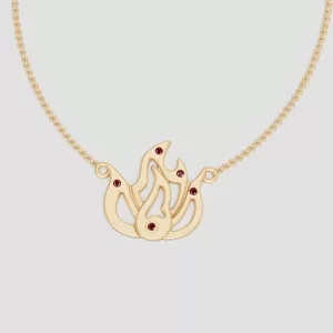 18K Yellow Gold Pendant Necklace - Fire Element From "The Art of Life" by Loi The Jewelry Guy