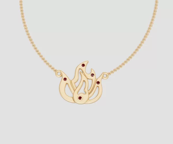 18K Yellow Gold Pendant Necklace - Fire Element From "The Art of Life" by Loi The Jewelry Guy