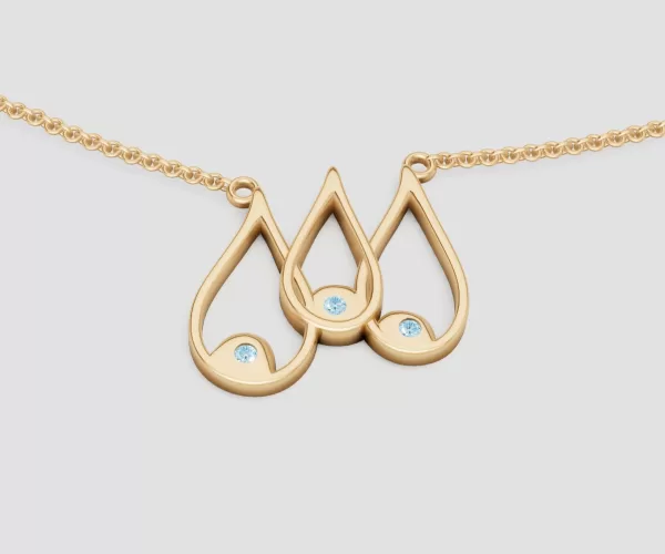 18k Yellow Gold Water Element Pendant Necklace from the Art of Life Collection by Loi The Jewelry Guy
