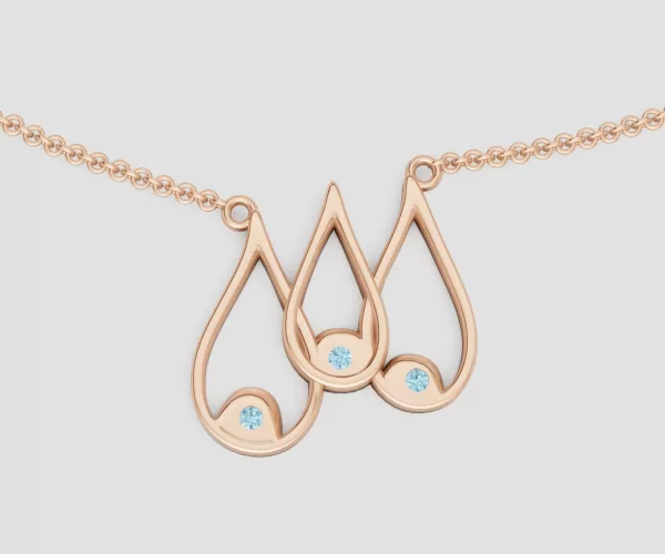 18k Rose Gold Water Element Pendant Necklace from the Art of Life Collection by Loi The Jewelry Guy