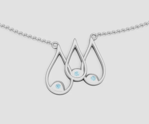 18k White Gold Water Element Pendant Necklace from the Art of Life Collection by Loi The Jewelry Guy